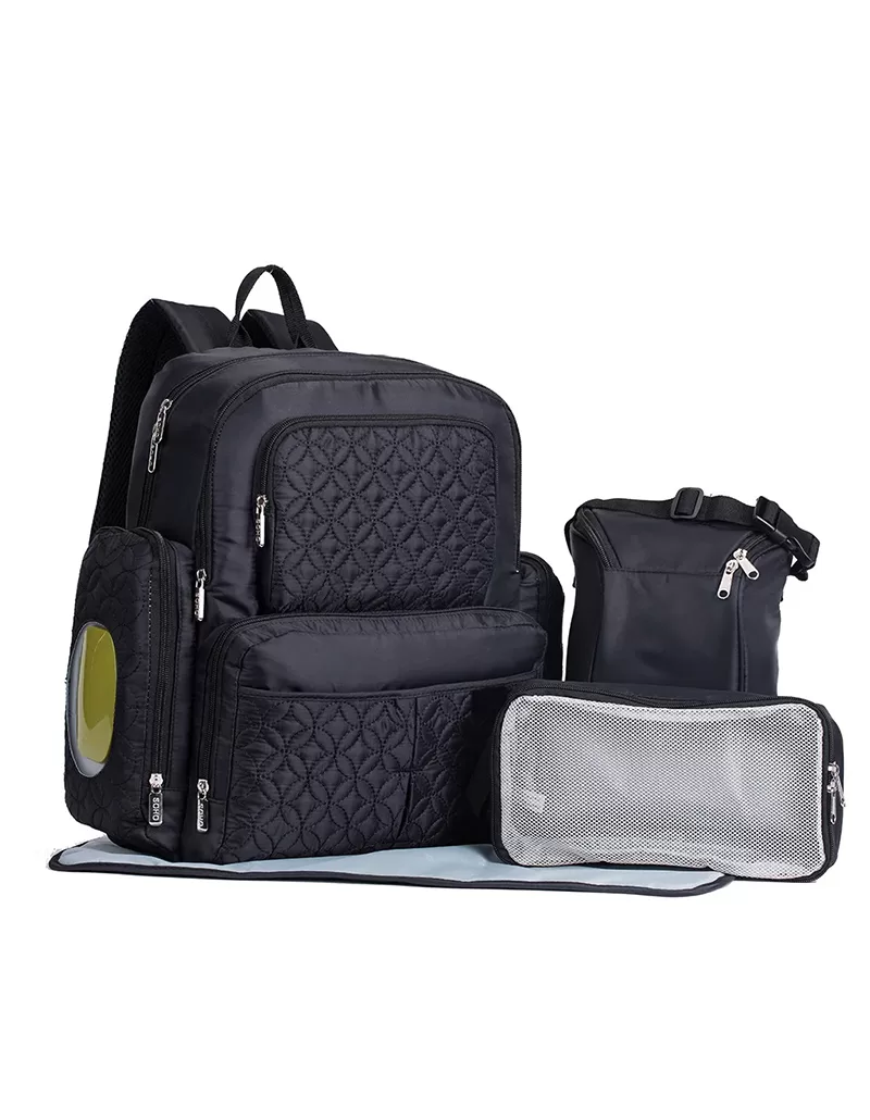 pañalera-premium Mochila Pañalera Ergonómica Negro