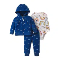 conjunto de 3 piezas azul nubes