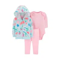 conjunto de 3 piezas rosado