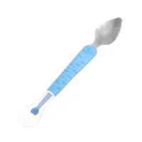 cuchara doble raspador color celeste