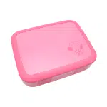 lunch box tipo bentgo color rosado con 4 divisiones