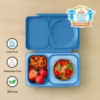 OmieBox UP azul con termo de 355ml y gel refrigerante en La Mirilla Kids Perú