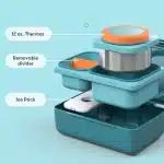 OmieBox UP verde jade con termo de 355ml y gel refrigerante para niños en La Mirilla Kids