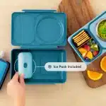OmieBox UP verde jade con termo de 355ml y gel refrigerante para niños en La Mirilla Kids