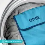 Bolso OmieTote celeste lavable a máquina y plegable para loncheras OmieBox en La Mirilla Kids