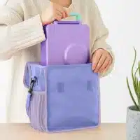 Bolso OmieTote morado lavable a máquina y plegable para OmieBox en La Mirilla Kids
