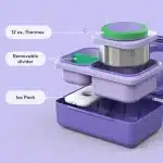 OmieBox UP morada con termo de 355ml y gel refrigerante para niños en La Mirilla Kids