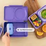 OmieBox UP morada con termo de 355ml y gel refrigerante para niños en La Mirilla Kids