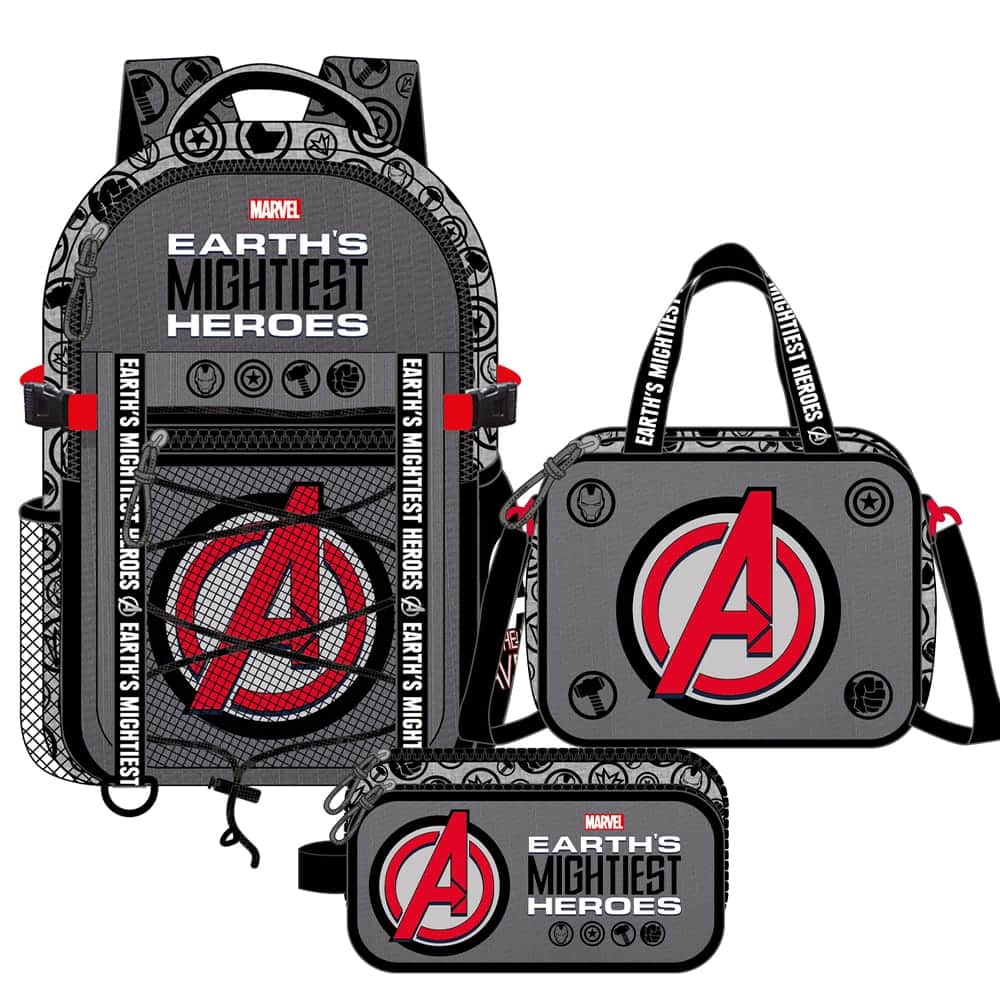 set-de-mochila-avenger-gris Set de Mochila Avenger Gris