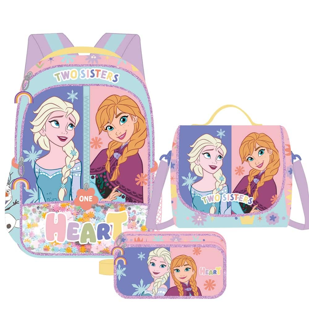 set-de-mochila-frozen-flores Set de Mochila Frozen Ana y Elsa