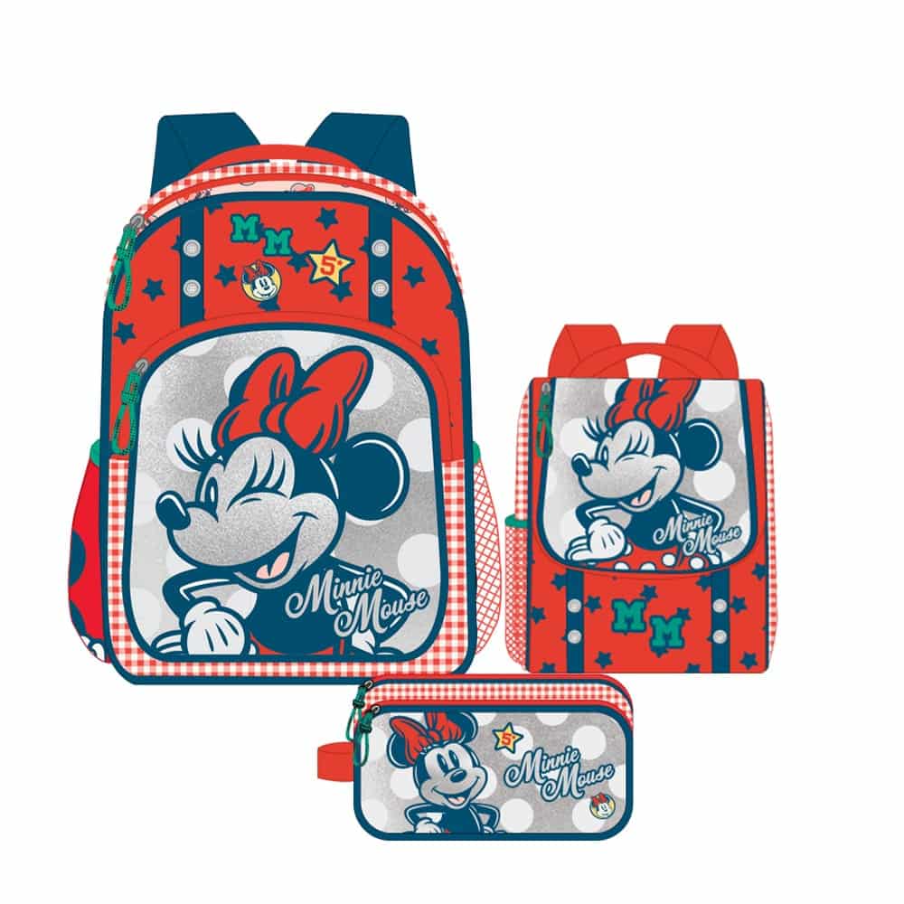 set-de-mochila-minnie-estrellas Set Mochila Minnie Estrellas