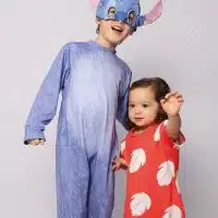 Disfraz de Stitch para niños azul con capucha y orejas