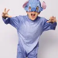 Disfraz de Stitch para niños azul con capucha y orejas