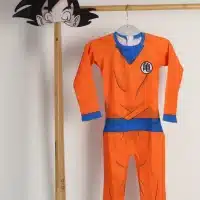 Disfraz Goku para niños naranja con detalles azules