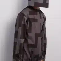 Disfraz Enderman Minecraft para niños con máscara negra y ojos morados