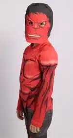 Disfraz Hulk Rojo para niños con músculos y máscara