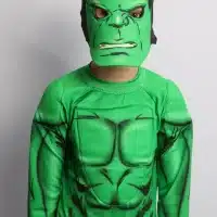 Disfraz Hulk para niños con traje musculoso y máscara verde