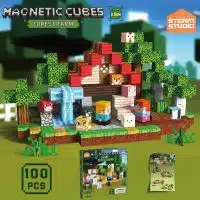 Set de Bloques Magnéticos de 100 piezas para niños con tema Granja y Bosque