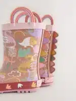 Botas de agua dinosaurio rosado para niños con asas, diseño exclusivo y calidad premium