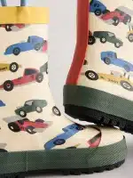Botas de agua con asa de carritos para niños, diseño exclusivo, calidad premium