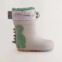 Botas de agua dinosaurio gris con forro Thinsulate térmico para niños, importadas de Inglaterra y edición limitada