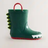 Botas de agua con asa de cocodrilo verde para niños, modelo importado, edición limitada y calidad premium