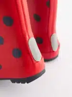 Botas de agua mariquita roja para niños con asa, diseño exclusivo de edición limitada y calidad premium