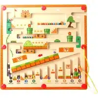 Laberinto Didáctico Magnético de madera Montessori Mario Bros para desarrollar la motricidad fina