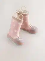 Mariquita rosa botas de agua con asa para niños, edición limitada de calidad premium