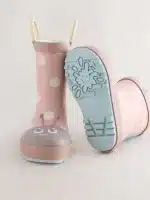 Mariquita rosa botas de agua con asa para niños, edición limitada de calidad premium