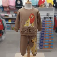 Conjunto Rey León color marrón para niños, camiseta y pantalón a juego, ropa infantil cómoda y divertida