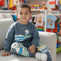 Conjunto Snoopy para niños color acero