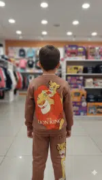 Conjunto Rey León color ladrillo para niños, camiseta y pantalón a juego, ropa infantil cómoda y divertida