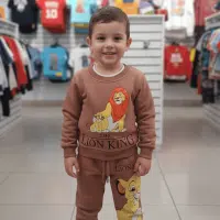 Conjunto Rey León color ladrillo para niños, camiseta y pantalón a juego, ropa infantil cómoda y divertida