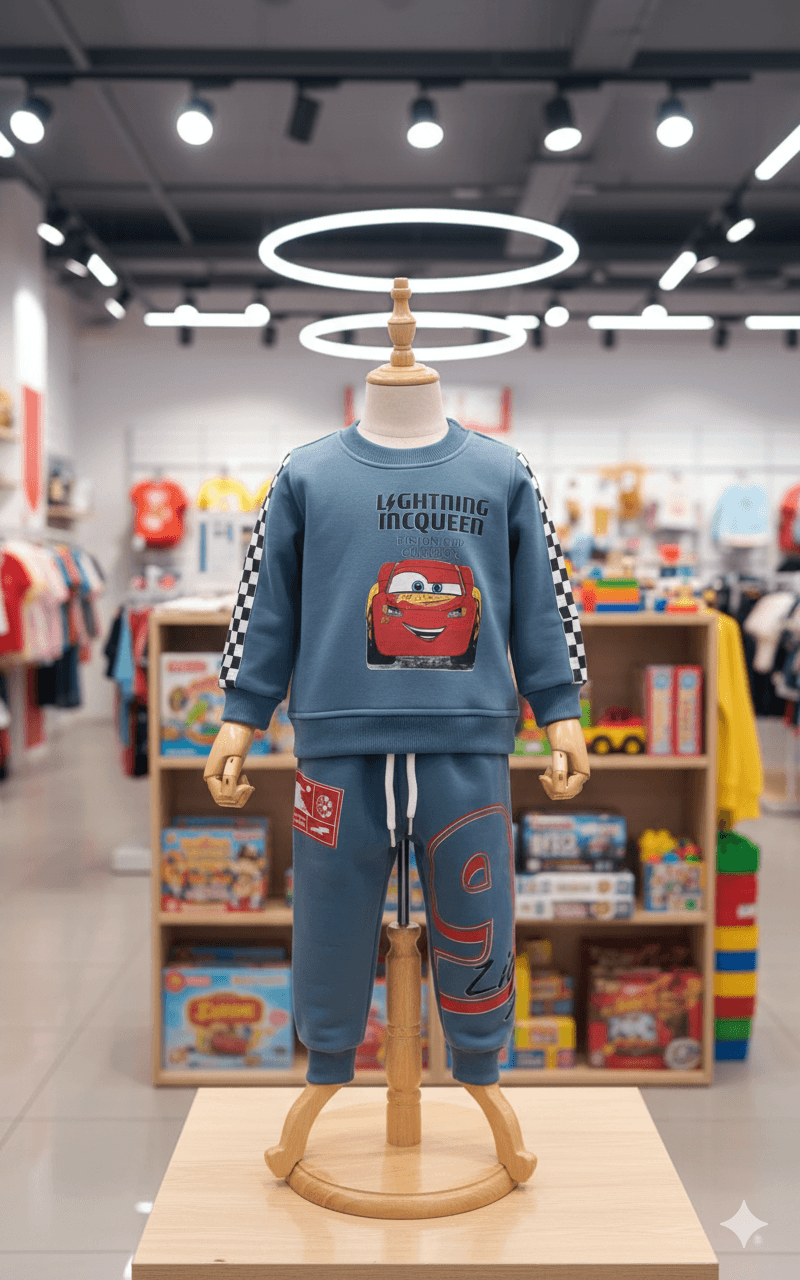 conjunto-buzo-rayo-mcqueen-nino-algodon-perchado Conjunto de buzo para niño Rayo McQueen de algodón perchado color azul con pantalón jogger y polera estampada