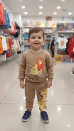Conjunto Rey León color marrón para niños, camiseta y pantalón a juego, ropa infantil cómoda y divertida