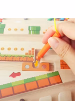 Laberinto Didáctico Magnético de madera Montessori Mario Bros para desarrollar la motricidad fina