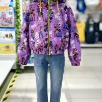 Casaca cortaviento Huntrix para niña impermeable color [ej. amarillo] con forro de malla
