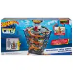 Hot Wheels City Mega Garage con cuatro niveles y elevador en espiral