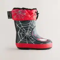 botas de agua spiderman black red para niños