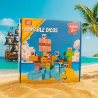 Bloque magnético Mundo Pirata estilo Minecraft 100 piezas