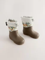botas marrones para niñas con diseño de oso