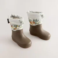 botas marrones para niñas con diseño de oso