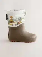 botas marrones para niñas con diseño de oso