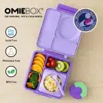OmieBox lonchera térmica color lila y morado con termo integrado en La Mirilla Kids Perú