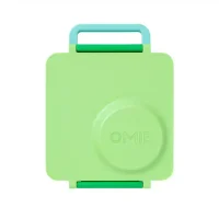 OmieBox lonchera térmica color limón y verde con termo integrado en La Mirilla Kids Perú