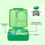 OmieBox lonchera térmica color limón y verde con termo integrado en La Mirilla Kids Perú