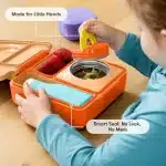 OmieBox lonchera térmica color melón y anaranjado con termo integrado en La Mirilla Kids Perú
