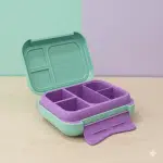 Bento box antiderrame verde con compartimentos amplios para niños La Mirilla Kids