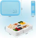 Lunch box bento celeste con 5 divisiones para niños La Mirilla Kids